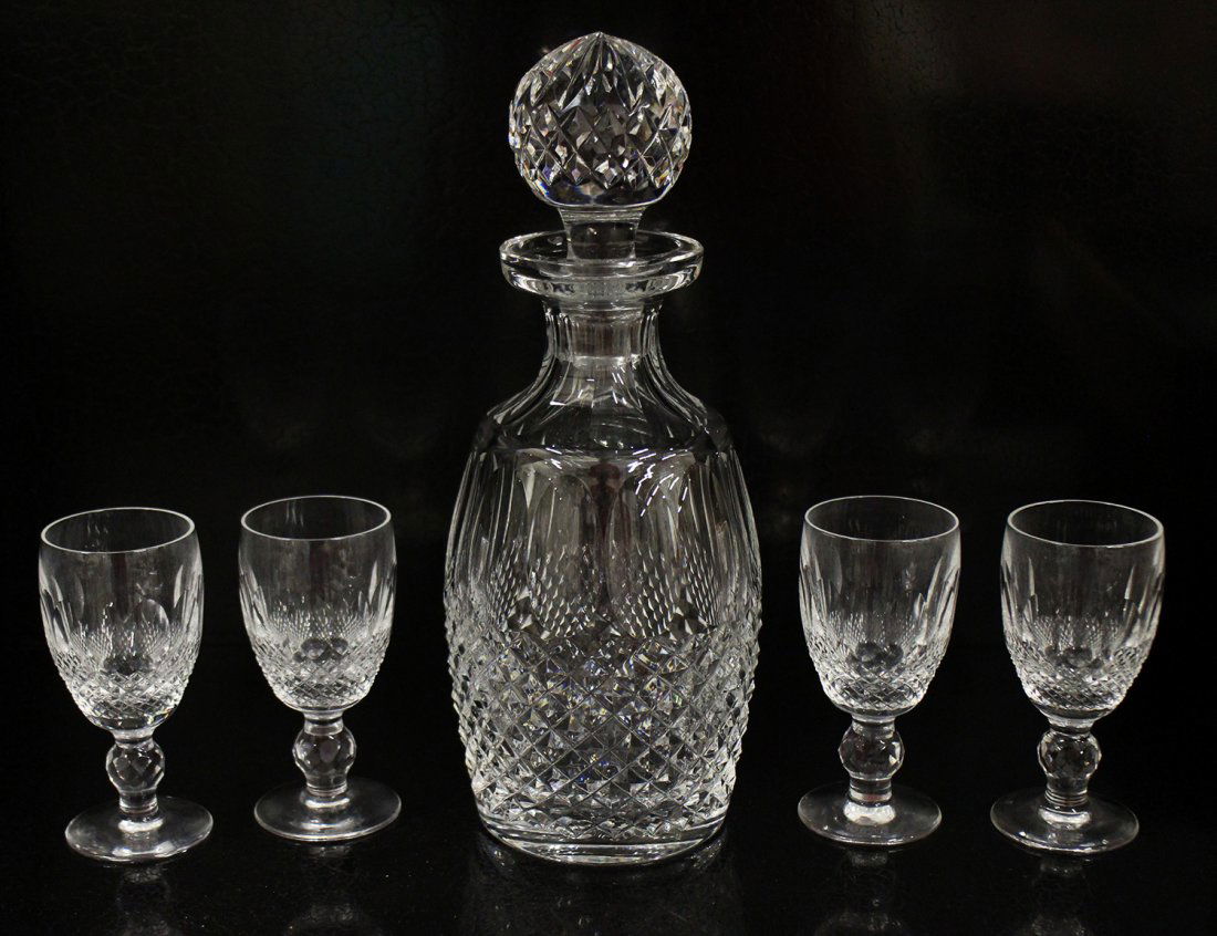 WATERFORD COLLEEN DECANTER & CORDIAL GLASSES (1 of 1)