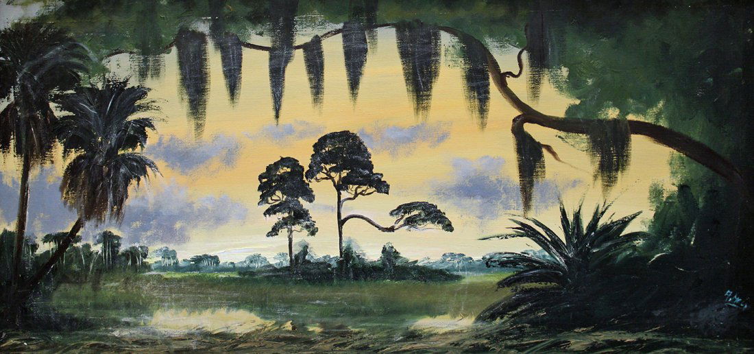 ALFRED HAIR SUNSET LANDSCAPE HIGHWAYMEN PAINTING (1 of 6)