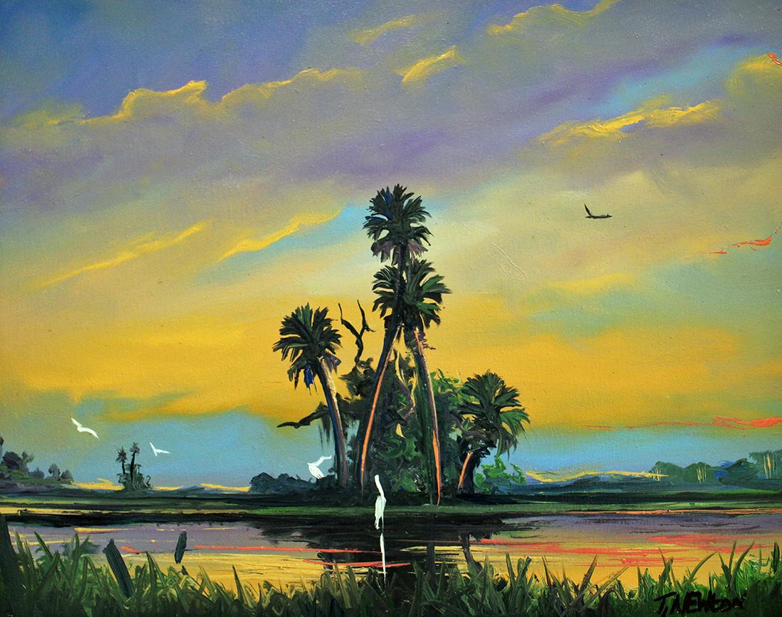 TRACY NEWTON SUNSET LANDSCAPE PAINTING (1 of 4)
