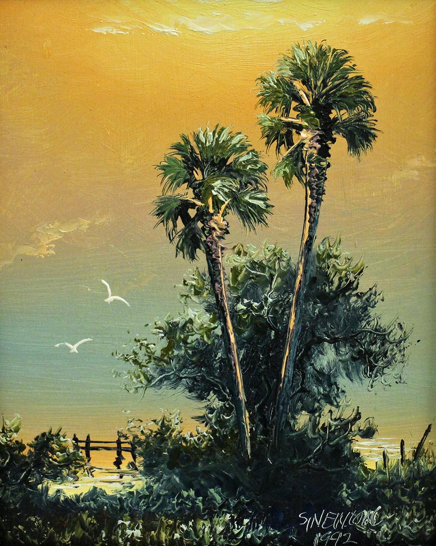 SAM NEWTON RIVER SUNSET HIGHWAYMEN PAINTING (1 of 4)