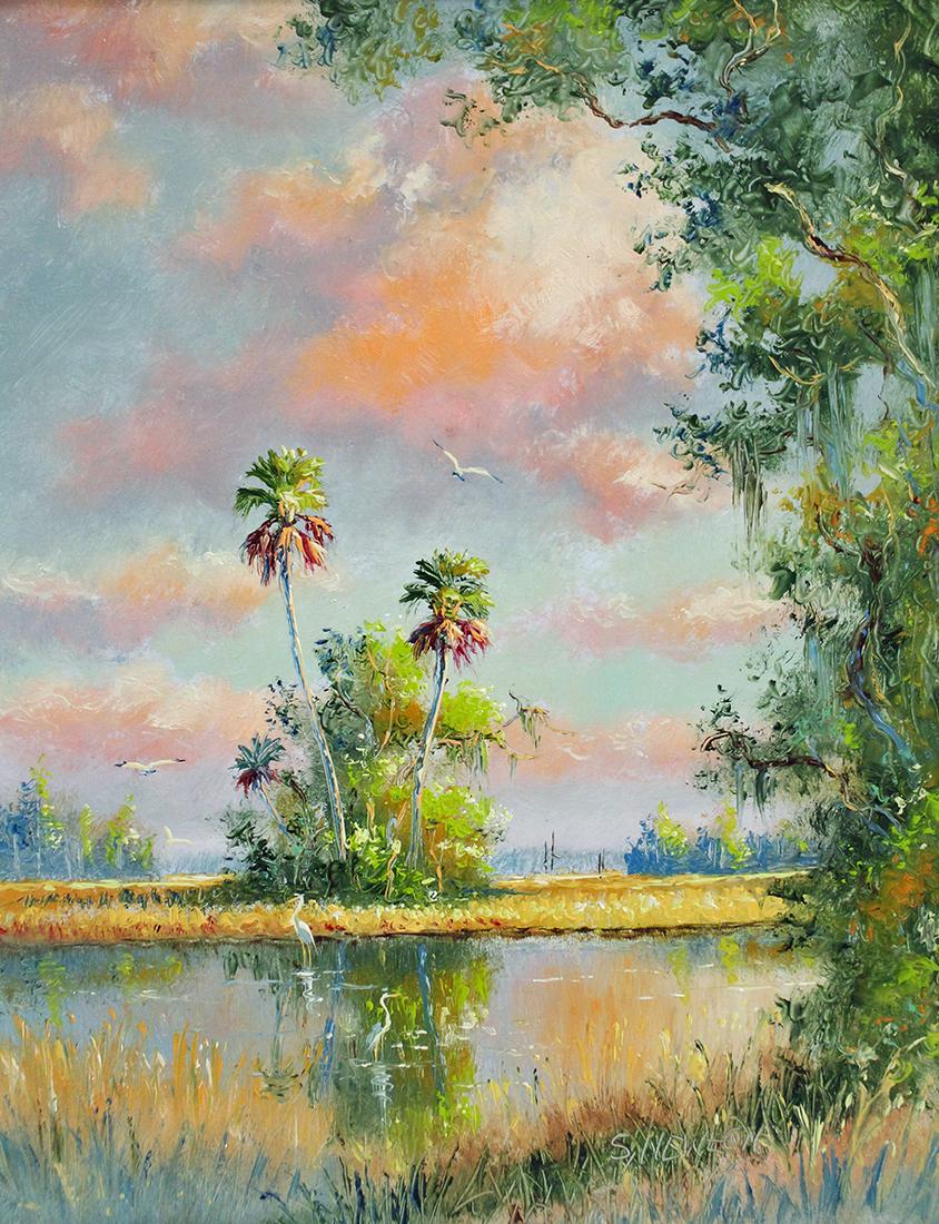 SAM NEWTON FLORIDA LANDSCAPE HIGHWAYMEN PAINTING (1 of 4)