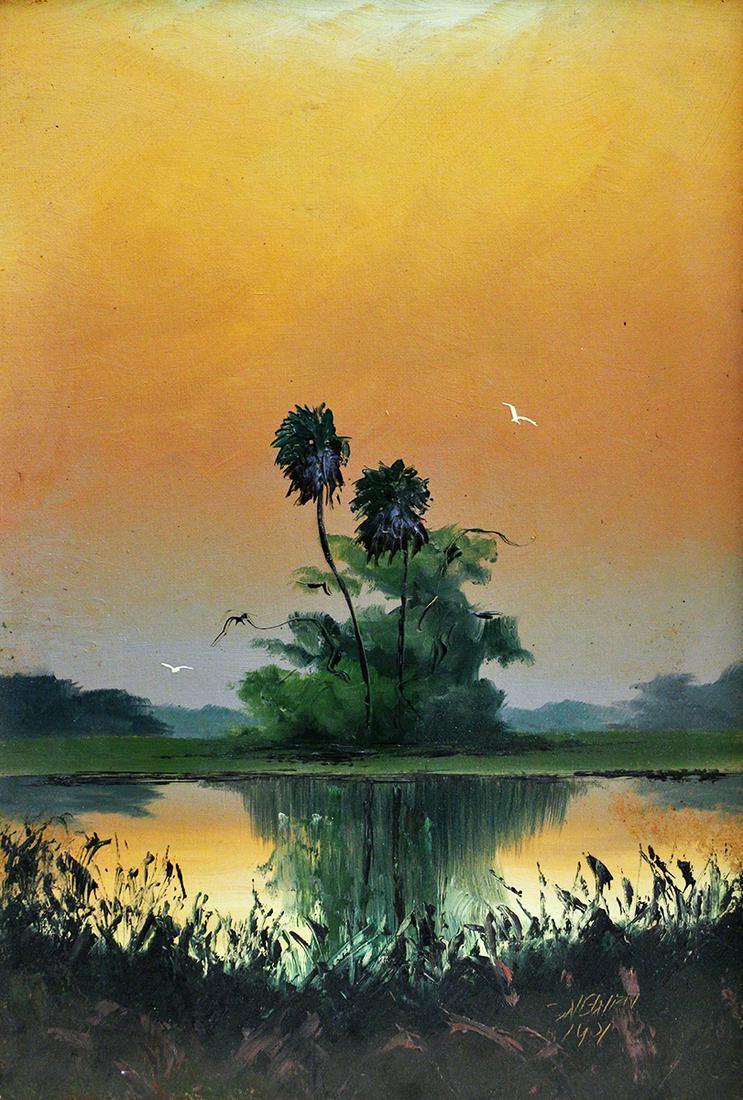 SAM NEWTON SUNSET LANDSCAPE HIGHWAYMEN PAINTING (1 of 4)