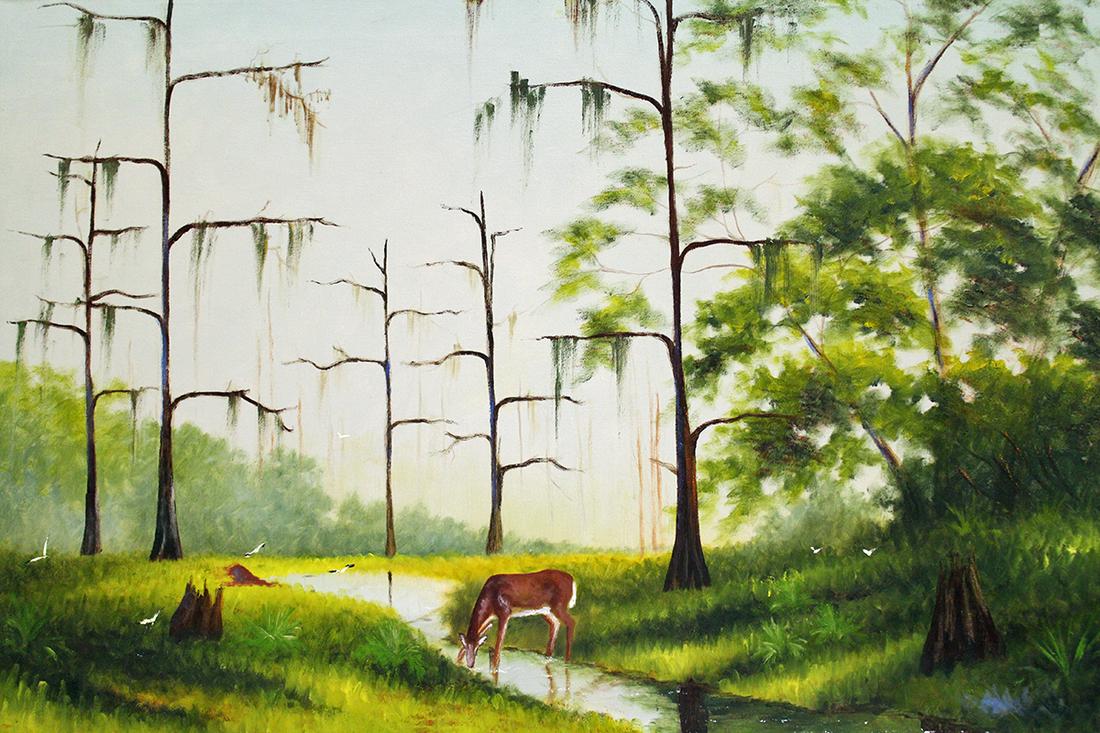 JOHNNY DANIELS FLORIDA DEER HIGHWAYMEN PAINTING (1 of 5)
