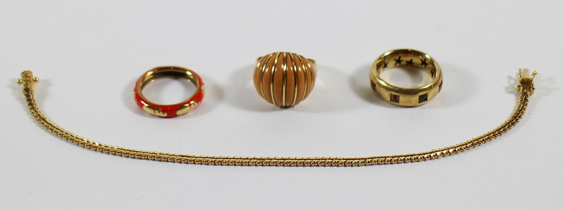 18KT RINGS & 14K BRACELET (1 of 3)