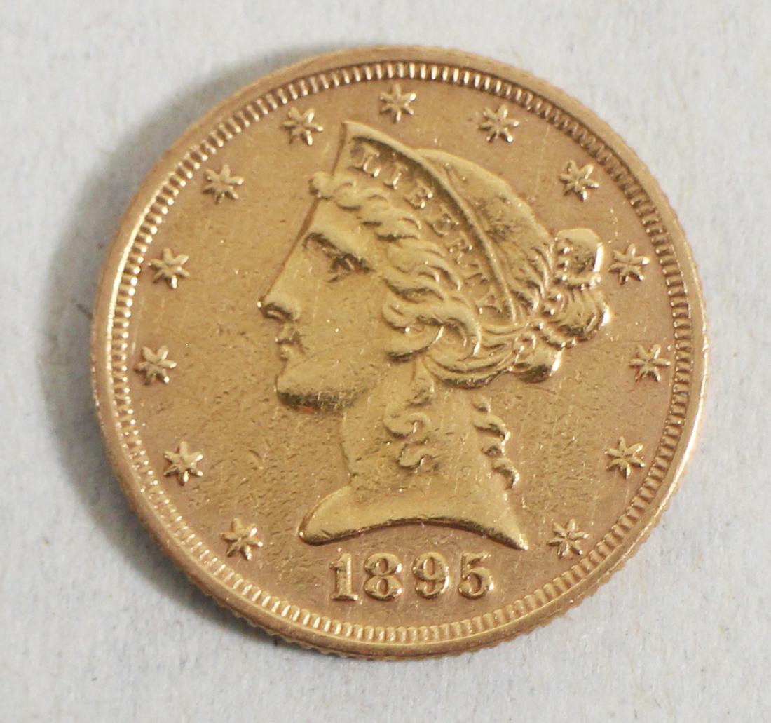 1895 $5 LIBERTY HEAD GOLD COIN (1 of 2)