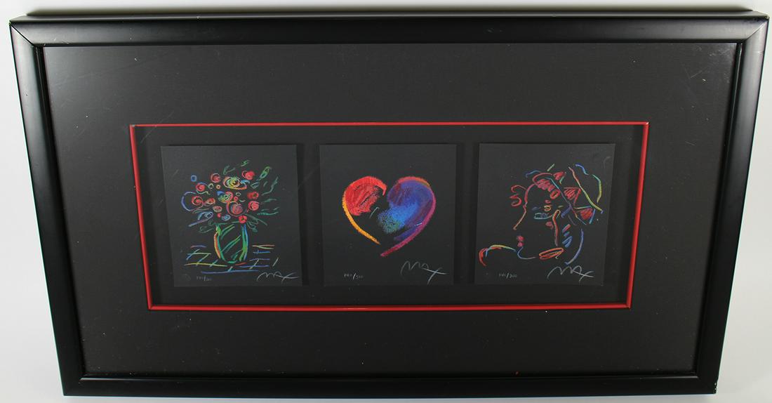 PETER MAX TRYPTIC ROMANCE HEARTS SUITE (1 of 2)