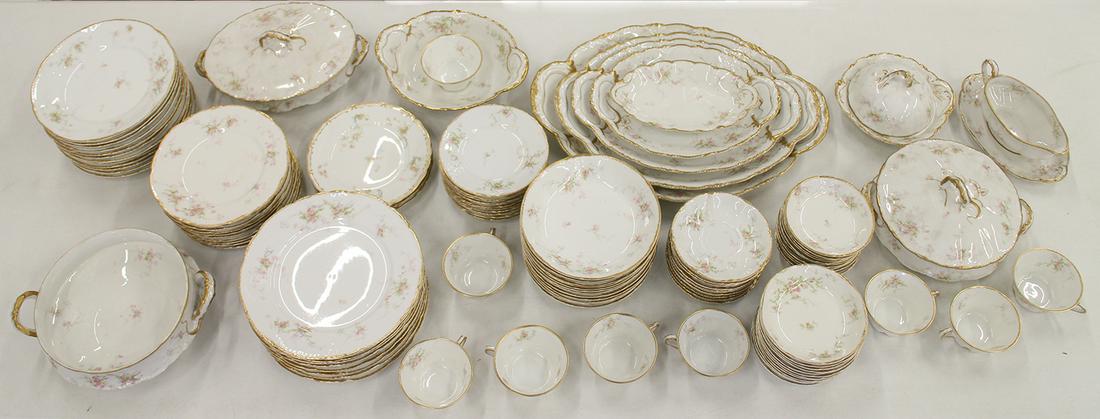 100+ PIECE LIMOGES PINK FLOWERS CHINA SET (1 of 6)