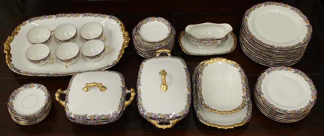 48 PIECE JAN POUYAT LIMOGES CHINA SET (1 of 5)