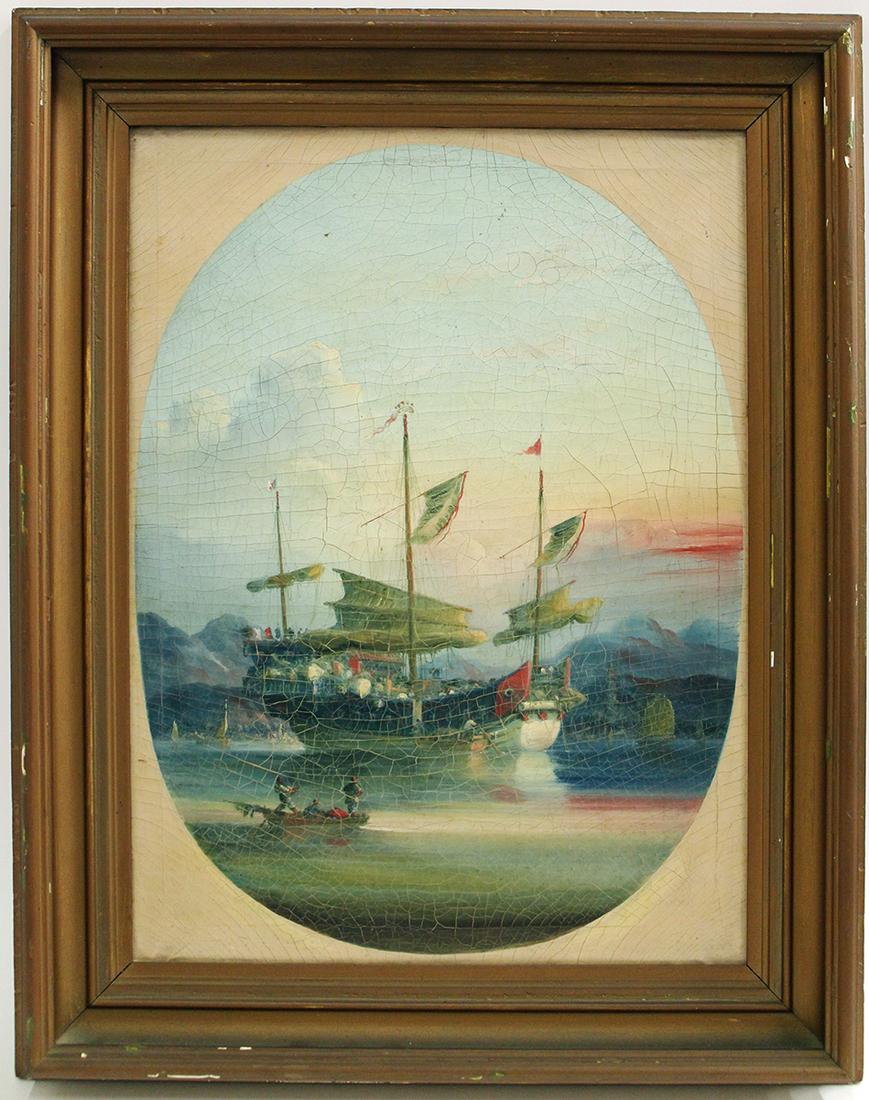 19th CENTURY NAMCHEONG OIL ON CANVAS PAINTING (1 of 6)