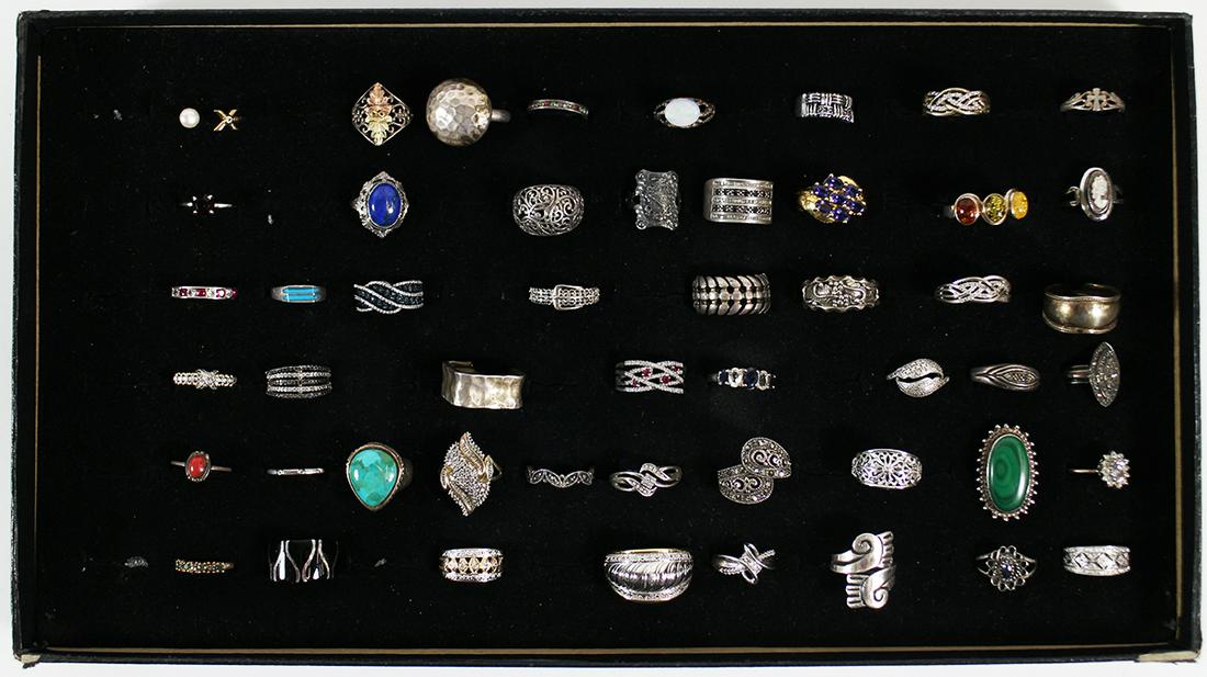 (50) STERLING SILVER RINGS (1 of 4)
