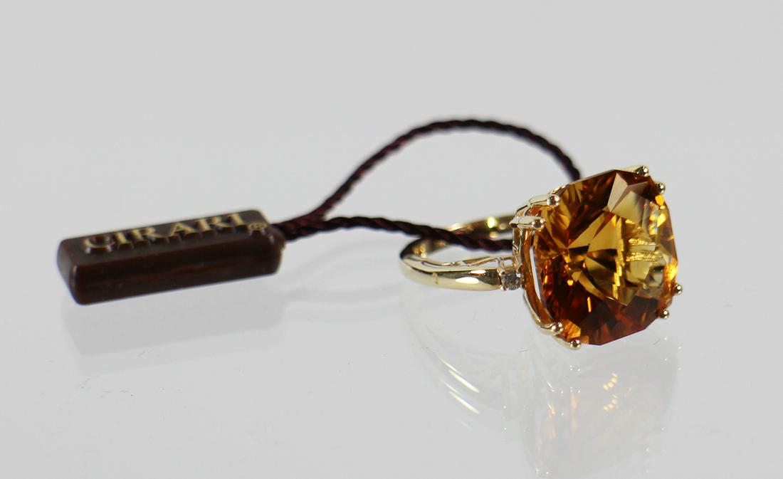 14K 11.69 CT CITRINE & DIAMOND RING (1 of 4)