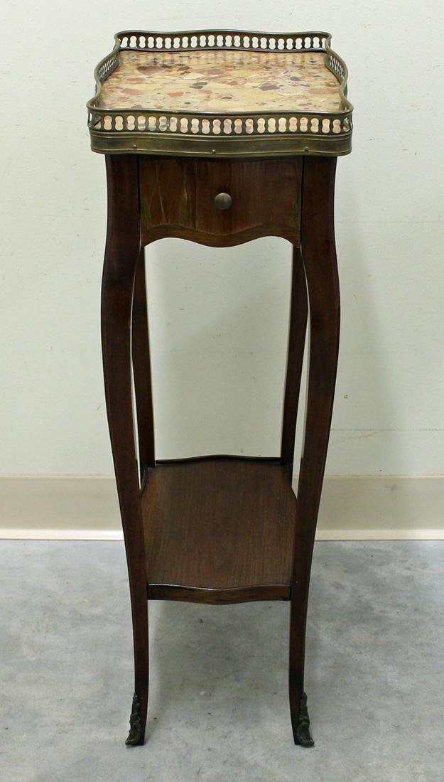ANTIQUE MARBLE TOP SIDE TABLE (1 of 3)