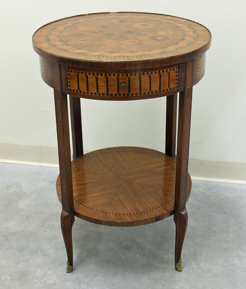 INLAID ROUND MARQUETRY TABLE (1 of 4)