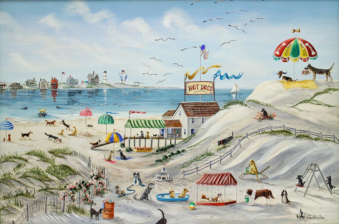 JAYNE SHELLEY-PIERCE CAPE COD DOGS PAINTING (1 of 6)