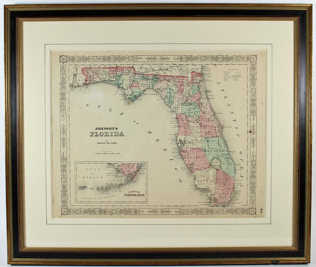 19TH CENTURY MAP OF FLORIDA (1 of 3)