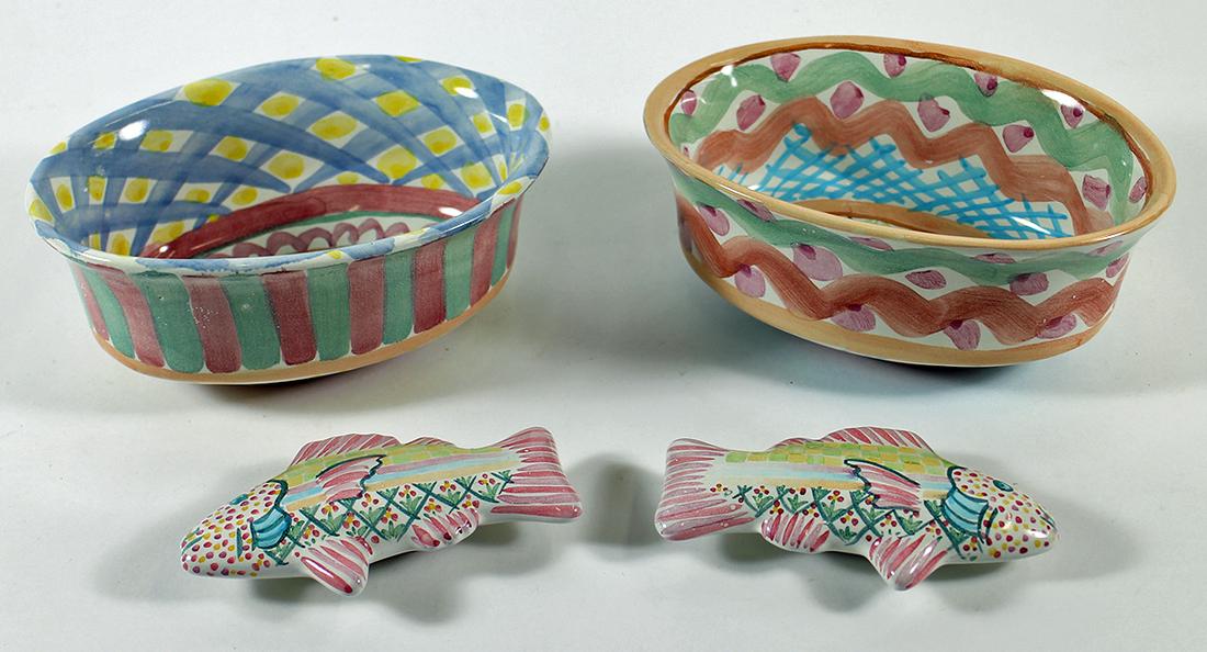 RETIRED MACKENZIE CHILDS BOWLS & FISH KNOB HANDLES (1 of 4)