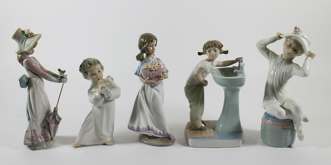 (5) LLADRO PORCELAIN FIGURINES (1 of 2)