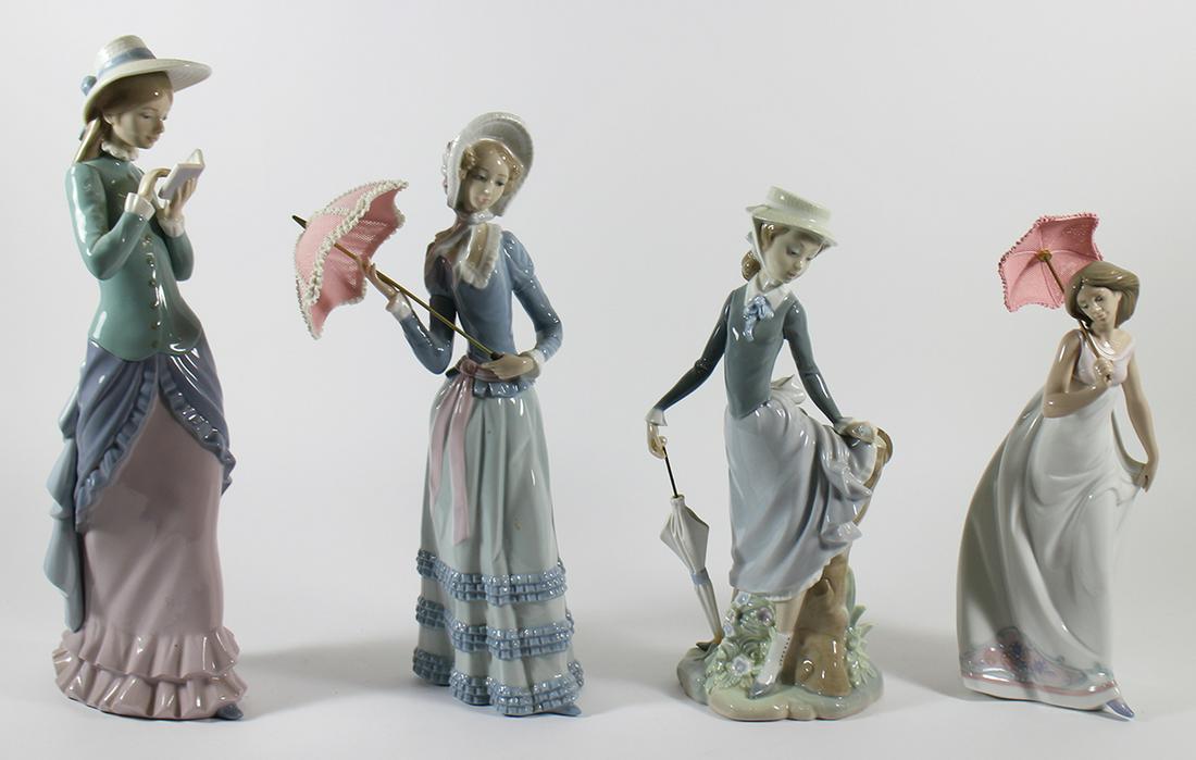 (4) LLADRO STANDING LADY FIGURINES (1 of 3)