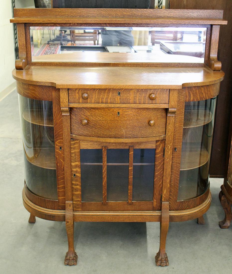 ANTIQUE OAK SERVER CABINET (1 of 3)