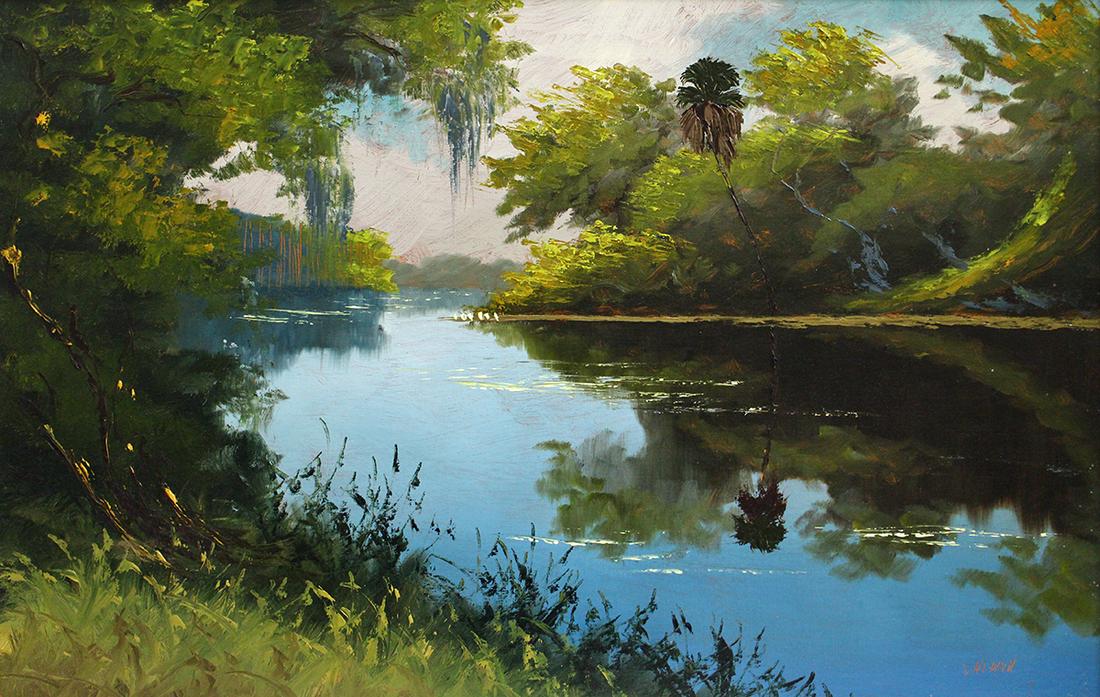 SAM NEWTON BLUE RIVER HIGHWAYMEN PAINTING (1 of 5)
