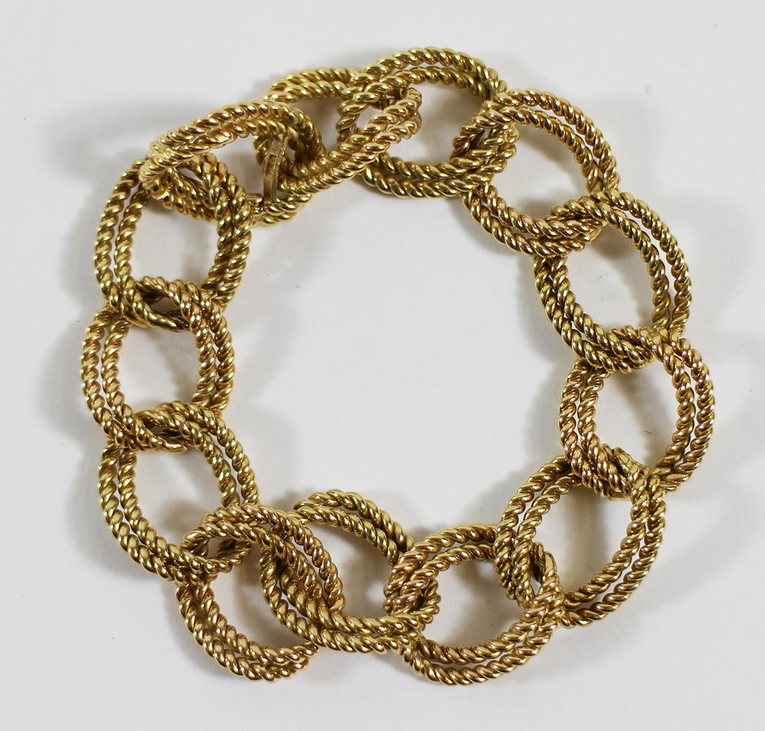18KT GOLD ROPE LINK BRACELET (1 of 3)