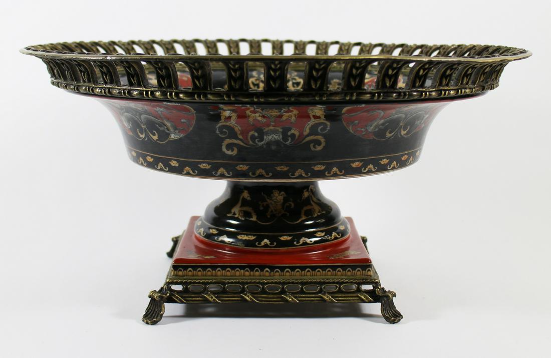 BRONZE MOUNTED PORCELAIN CENTERPIECE BOWL (1 of 3)