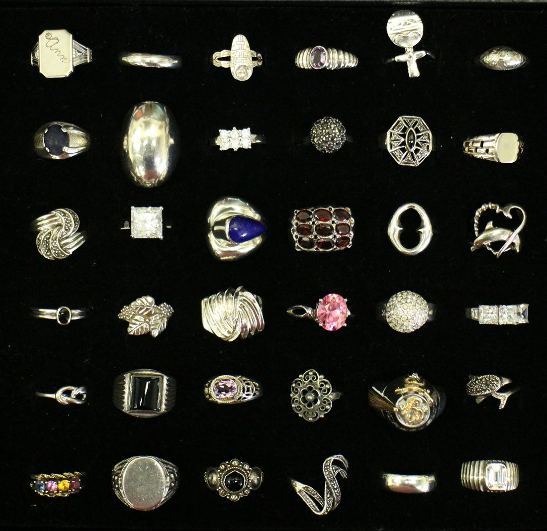 (36) STERLING SILVER RINGS (1 of 3)