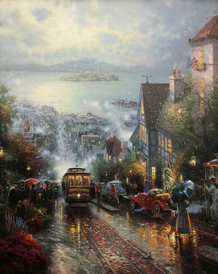THOMAS KINKADE SAN FRANCISCO BAY LITHO ON CANVAS (1 of 5)