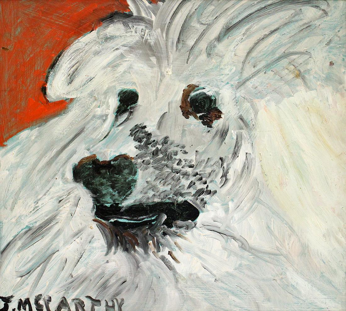 JUSTIN MCCARTHY FOLK ART DOG PAINTING (1 of 4)