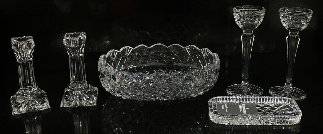 WATERFORD CRYSTAL CANDLE HOLDERS & BOWLS (1 of 3)