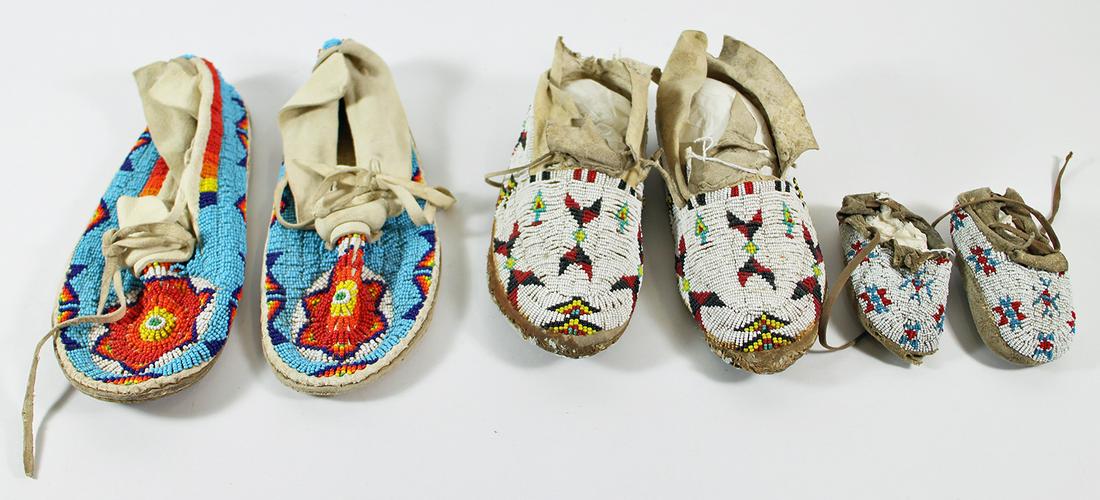 (3) NATIVE AMERICAN INDIAN BEADED MOCCASINS (1 of 4)