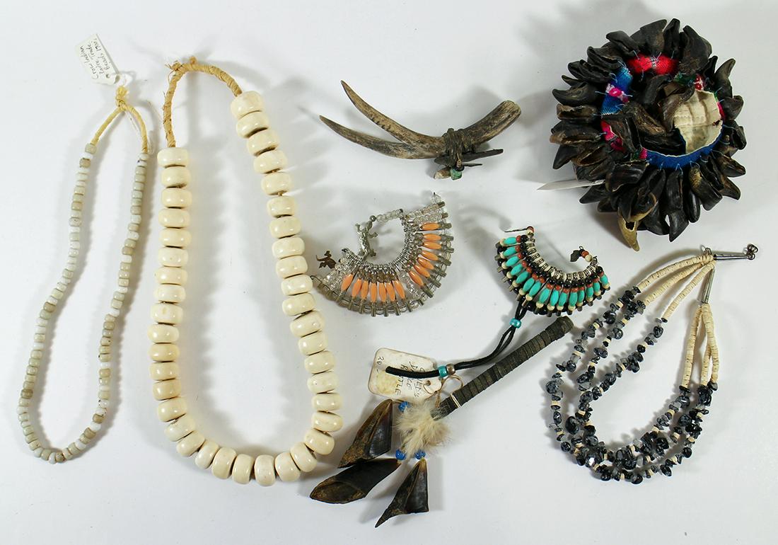 NATIVE AMERICAN INDIAN RATTLES & NECKLACES (1 of 3)