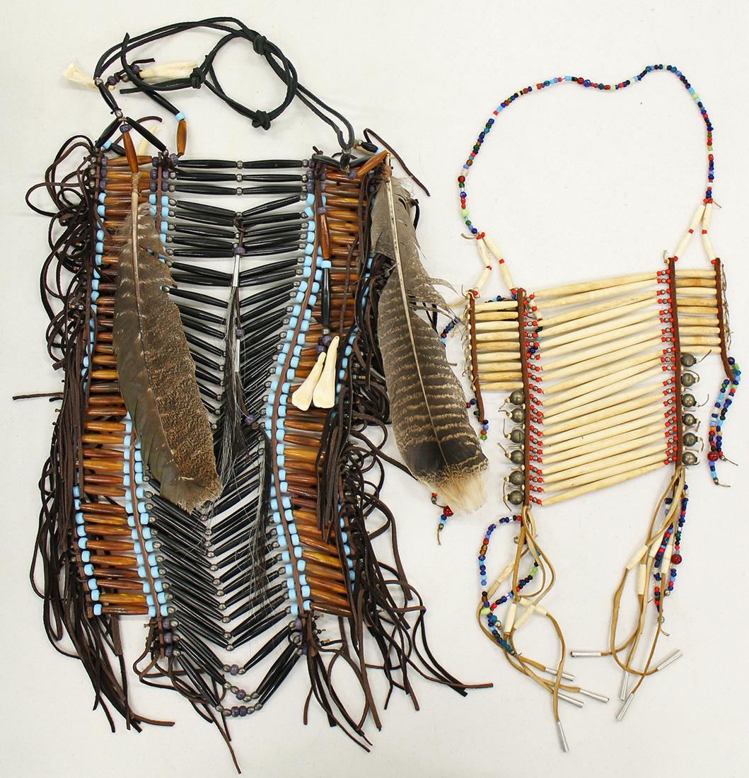 (2) NATIVE AMERICAN INDIAN HAIRPIPE BREAST PLATES (1 of 4)