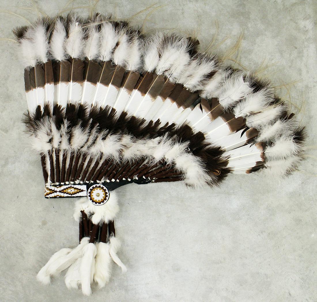 NAVAJO WAR BONNET HEADDRESS - BUFFY SAM (1 of 2)