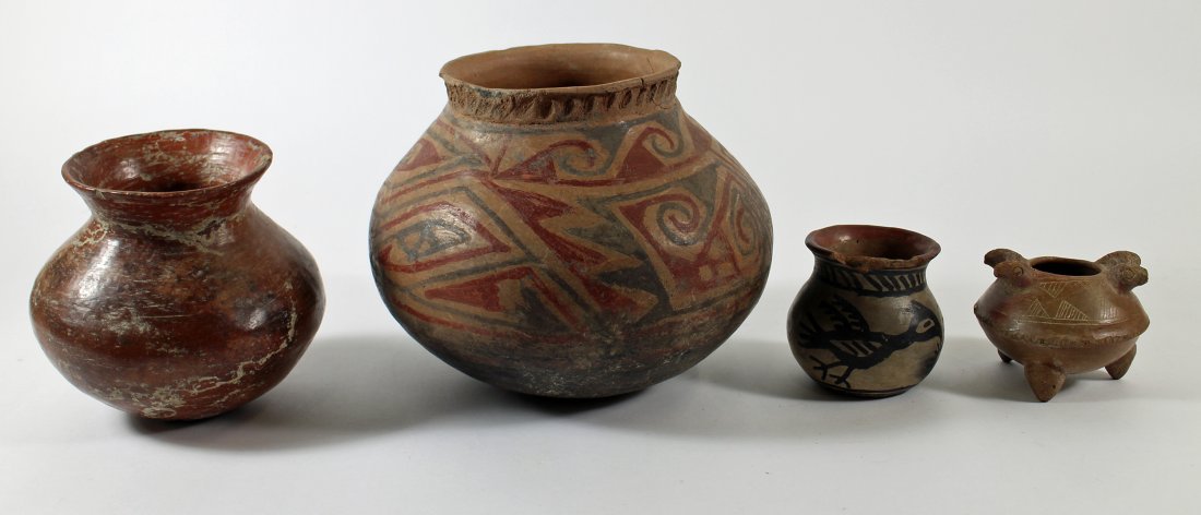 (4) NATIVE AMERICAN & MORE POTTERY VESSELS (1 of 5)