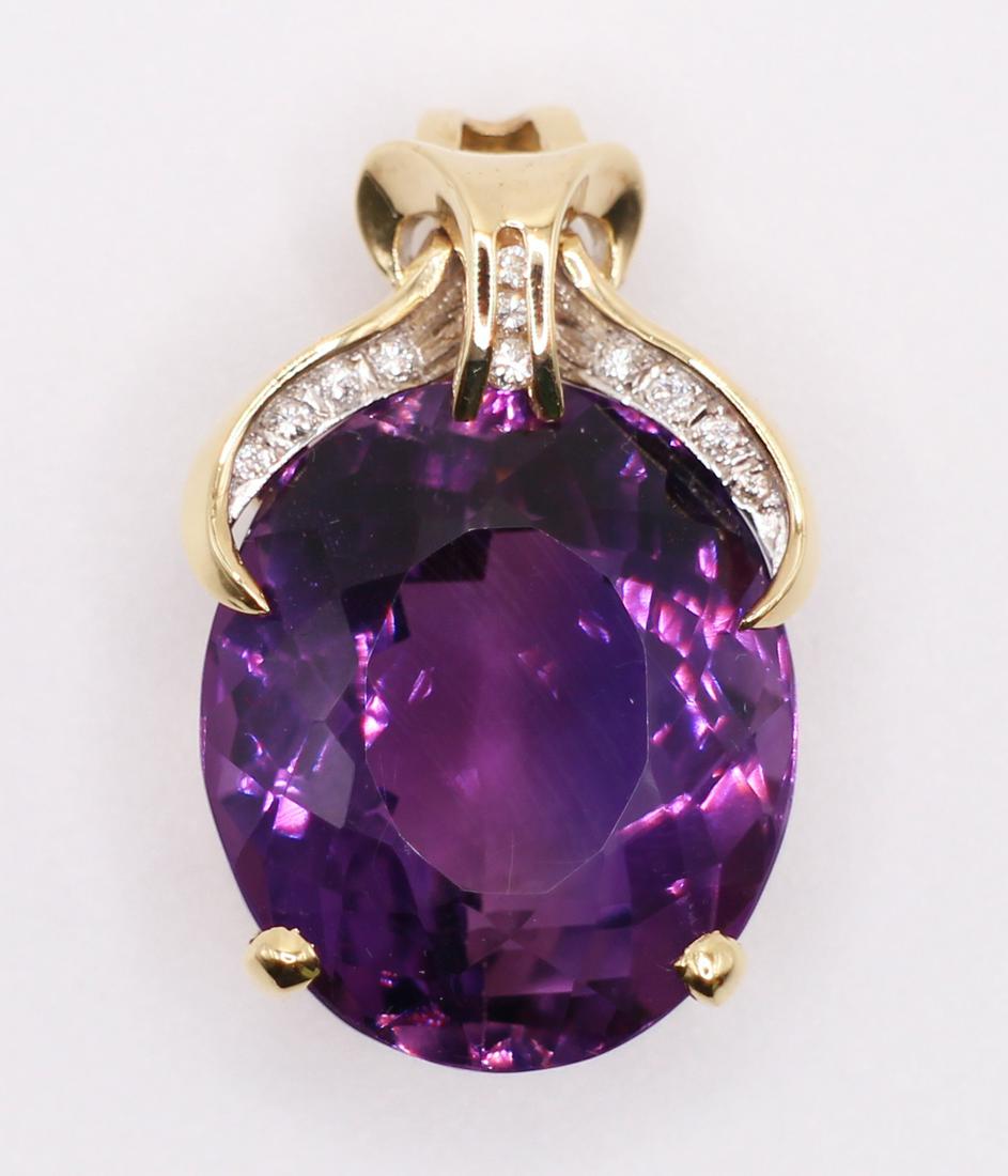 14K AMETHYST & DIAMOND PENDANT (1 of 3)