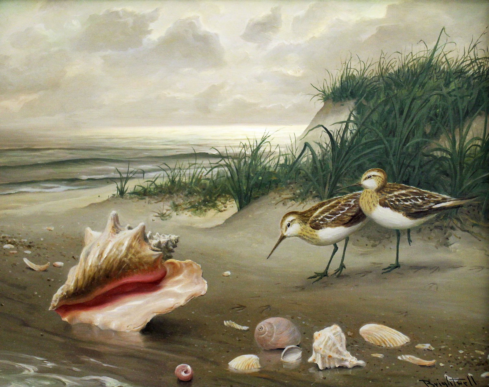 WALTER BRIGHTWELL BEACH SCENE PAINTING (1 of 5)