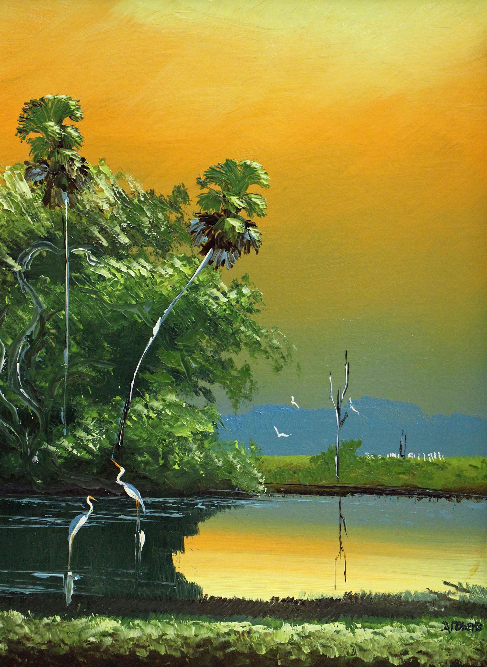 LIVINGSTON ROBERTS RIVER PALM HIGHWAYMEN PAINTING (1 of 4)