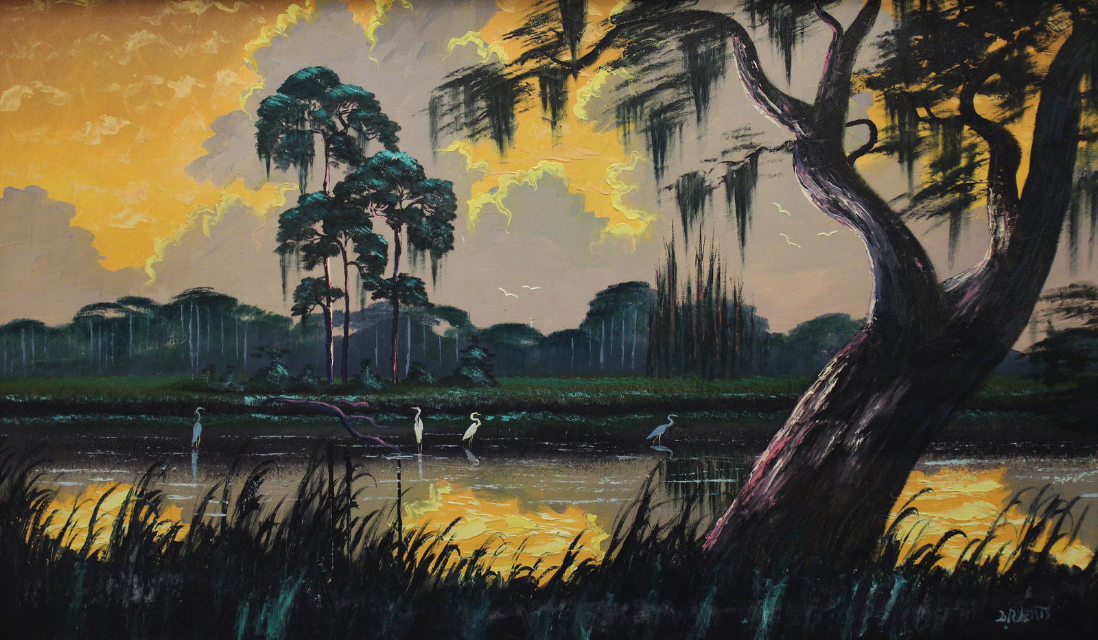 LIVINGSTON ROBERTS FL SUNSET HIGHWAYMEN PAINTING (1 of 5)