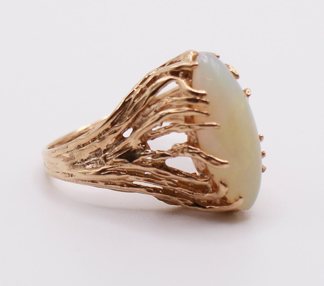 14K MODERNIST AUSTRALIAN OPAL RING (1 of 5)