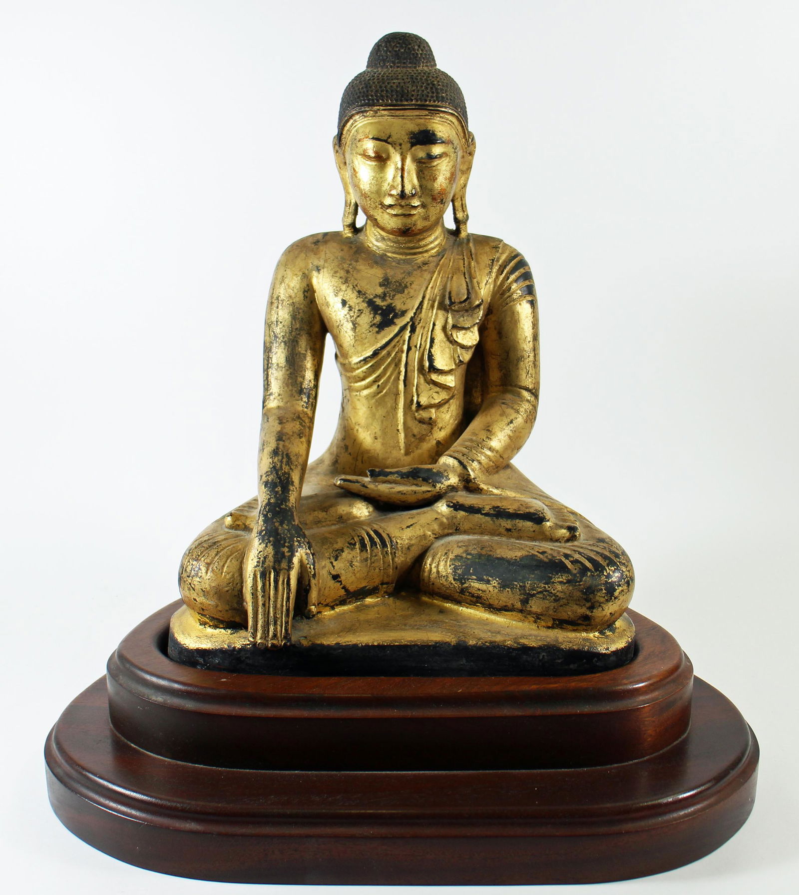 GILT WOOD BURMESE BUDDHA SCULPTURE (1 of 4)