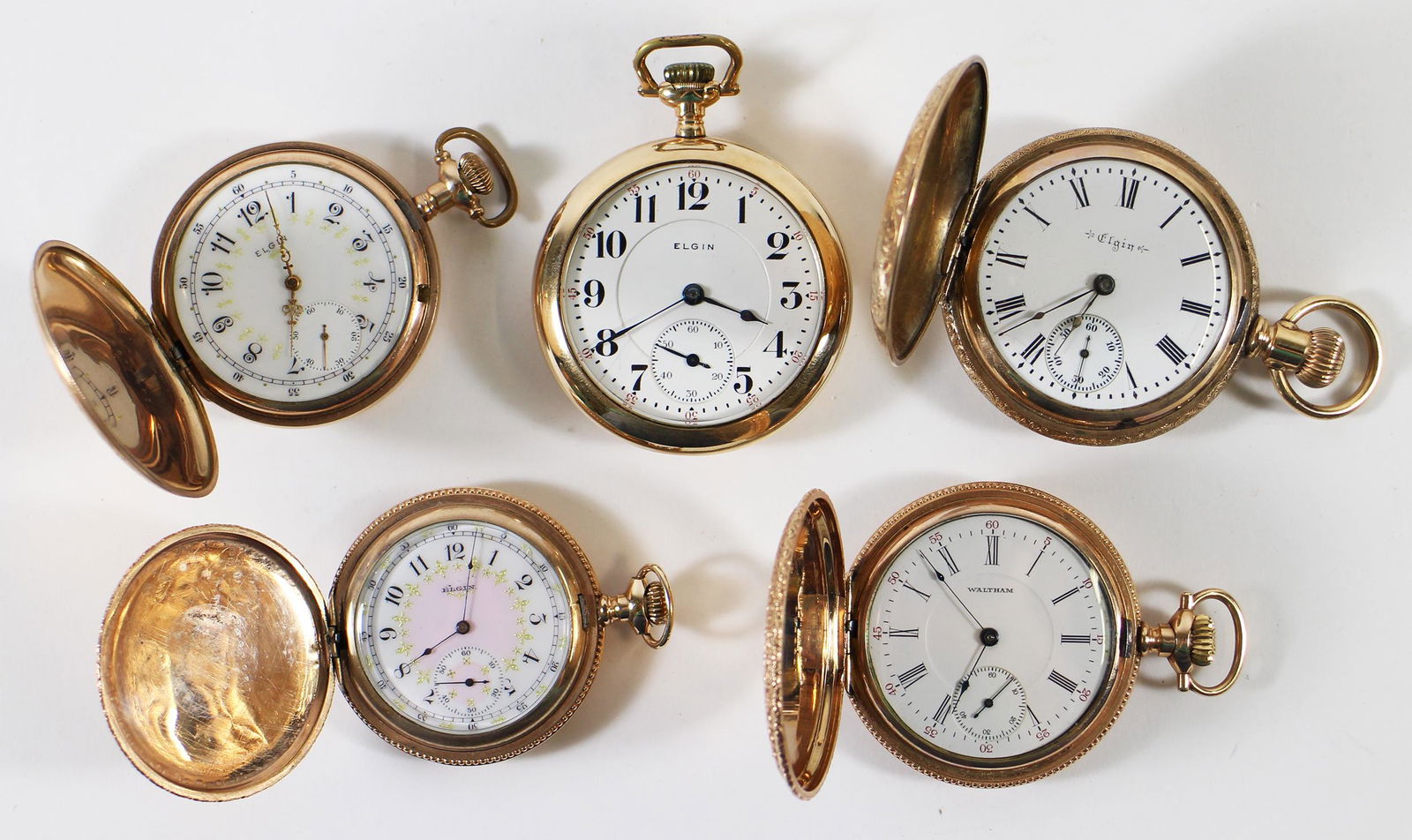 (5) ELGIN & WALTHAM POCKET WATCHES (1 of 6)