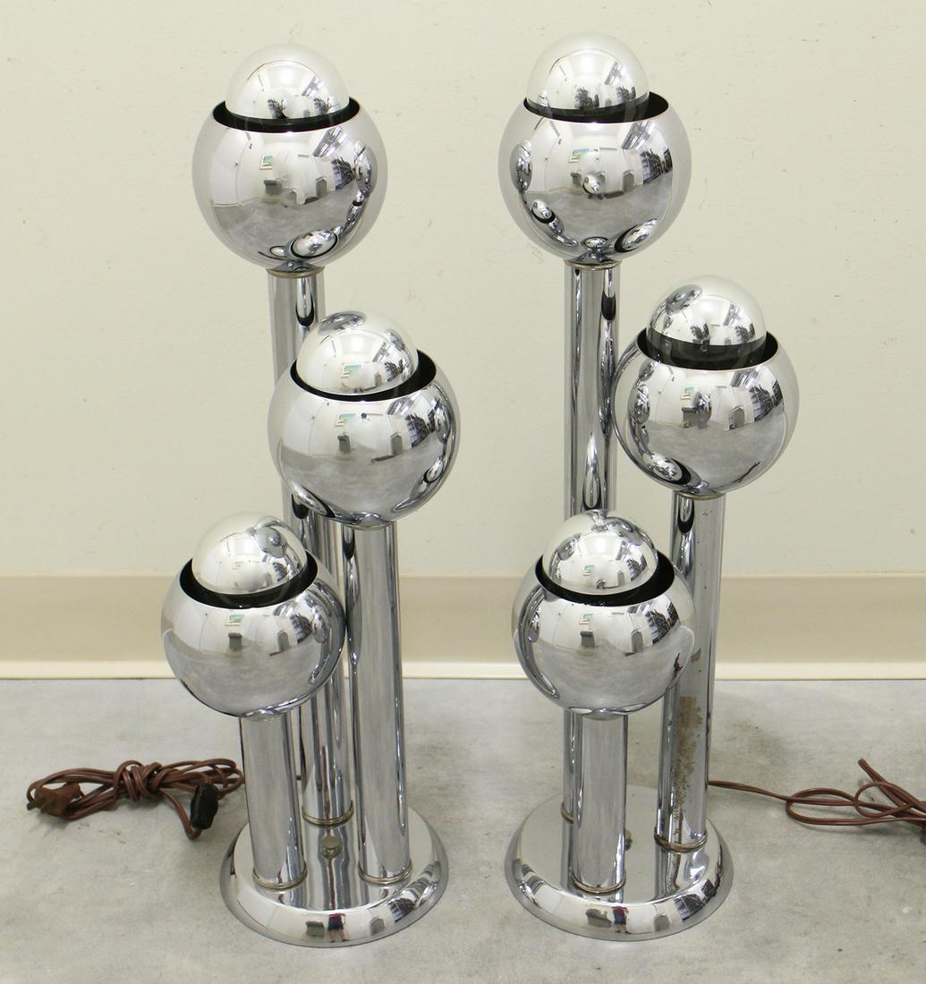 (2) MID CENTURY MODERN CHROME LAMPS (1 of 2)