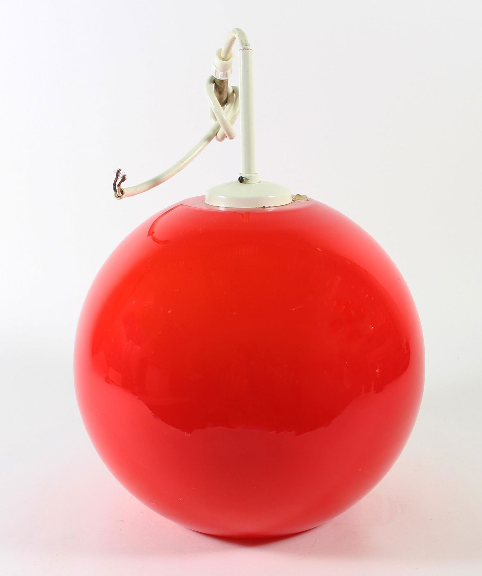 MID CENTURY MODERN RED HANGING LIGHT (1 of 2)