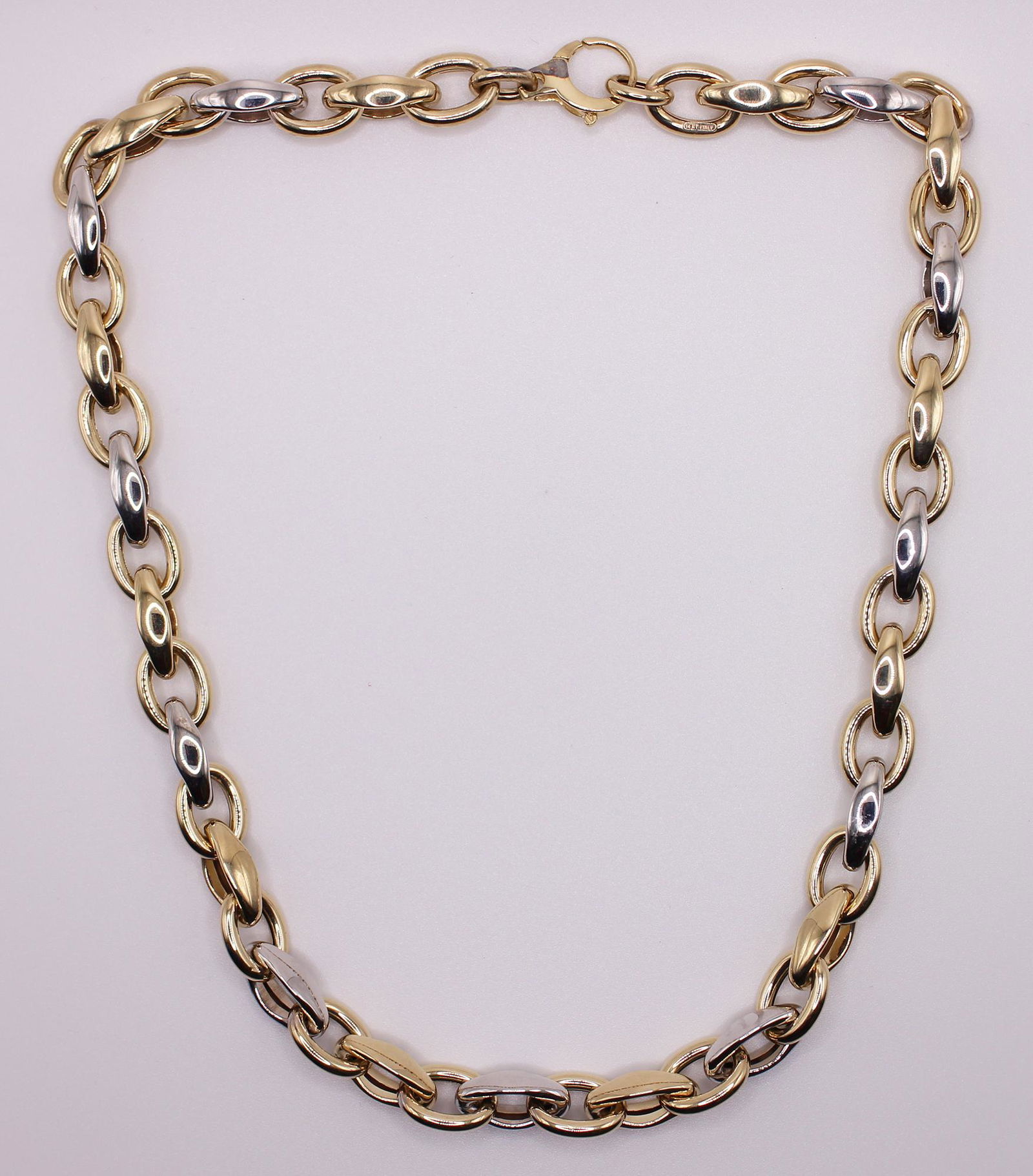 14K WHITE & YELLOW GOLD LINK NECKLACE (1 of 2)