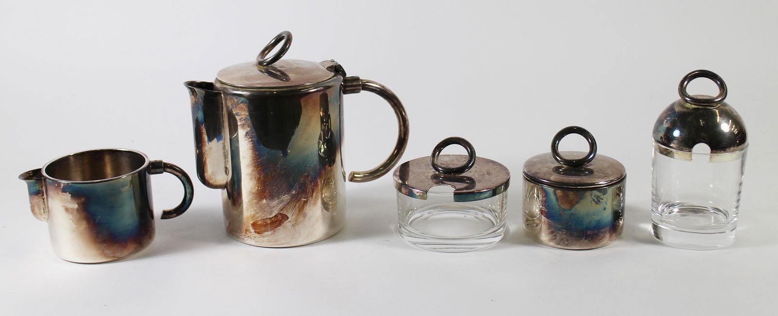 CHRISTOFLE SILVERPLATE MODERNISTIC TEA SET (1 of 4)