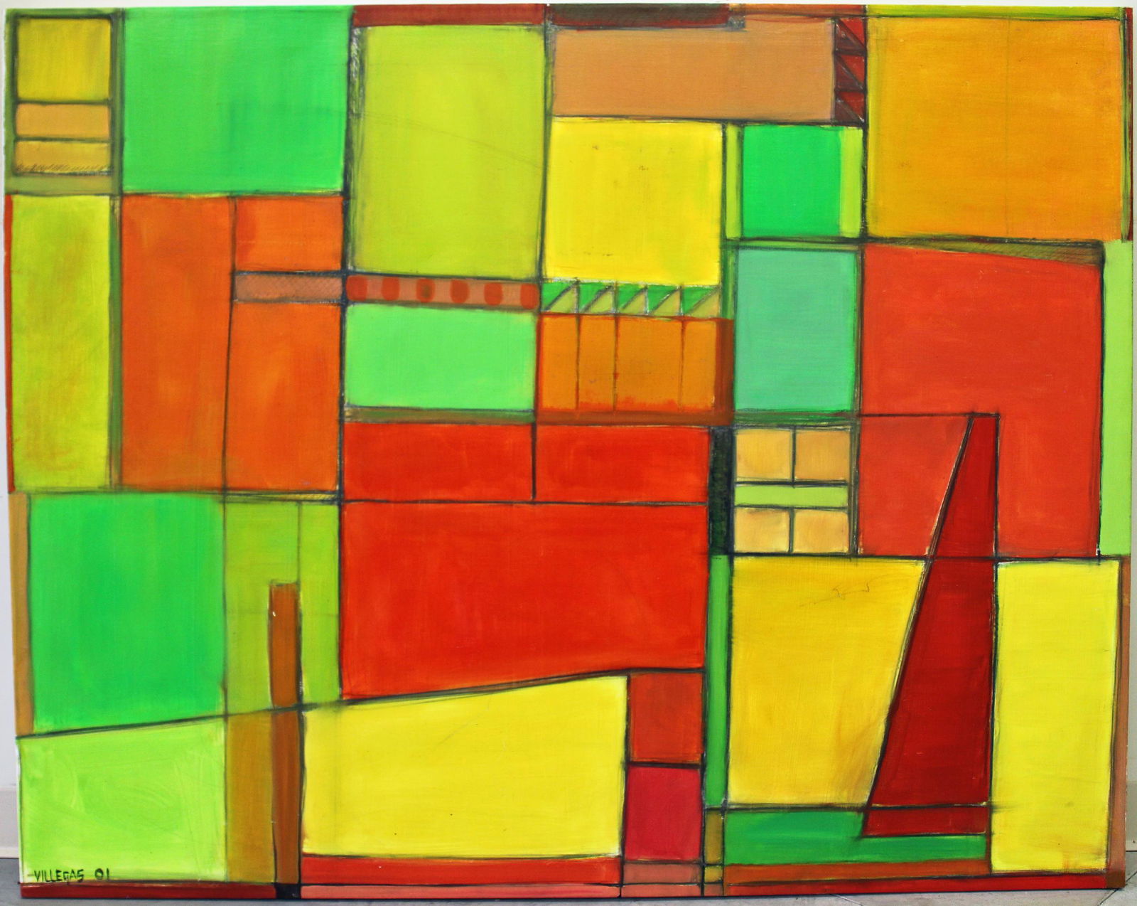 LARGE VILLEGAS ABSTRACT PAINTING (1 of 3)