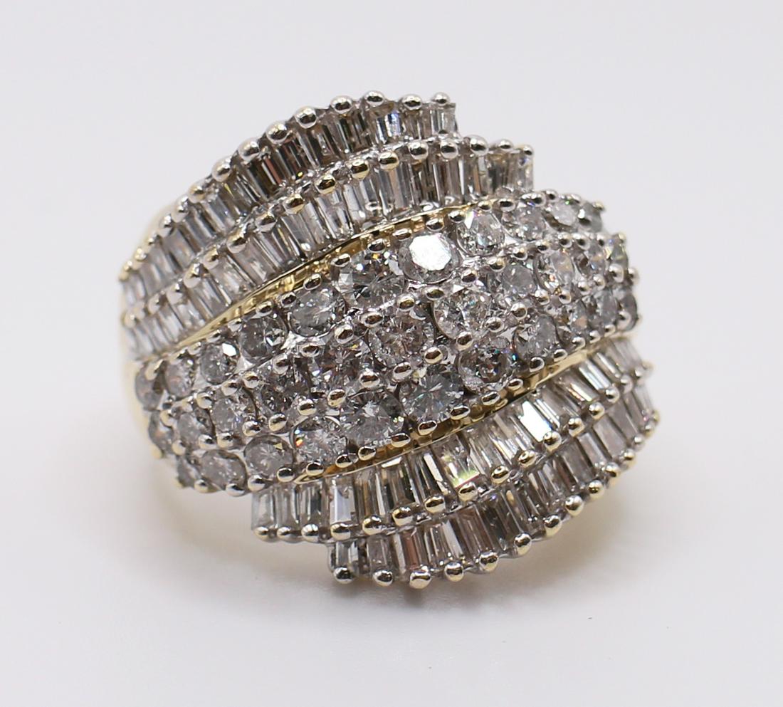 VINTAGE 14K 5.00 CARAT DIAMOND CLUSTER RING (1 of 6)