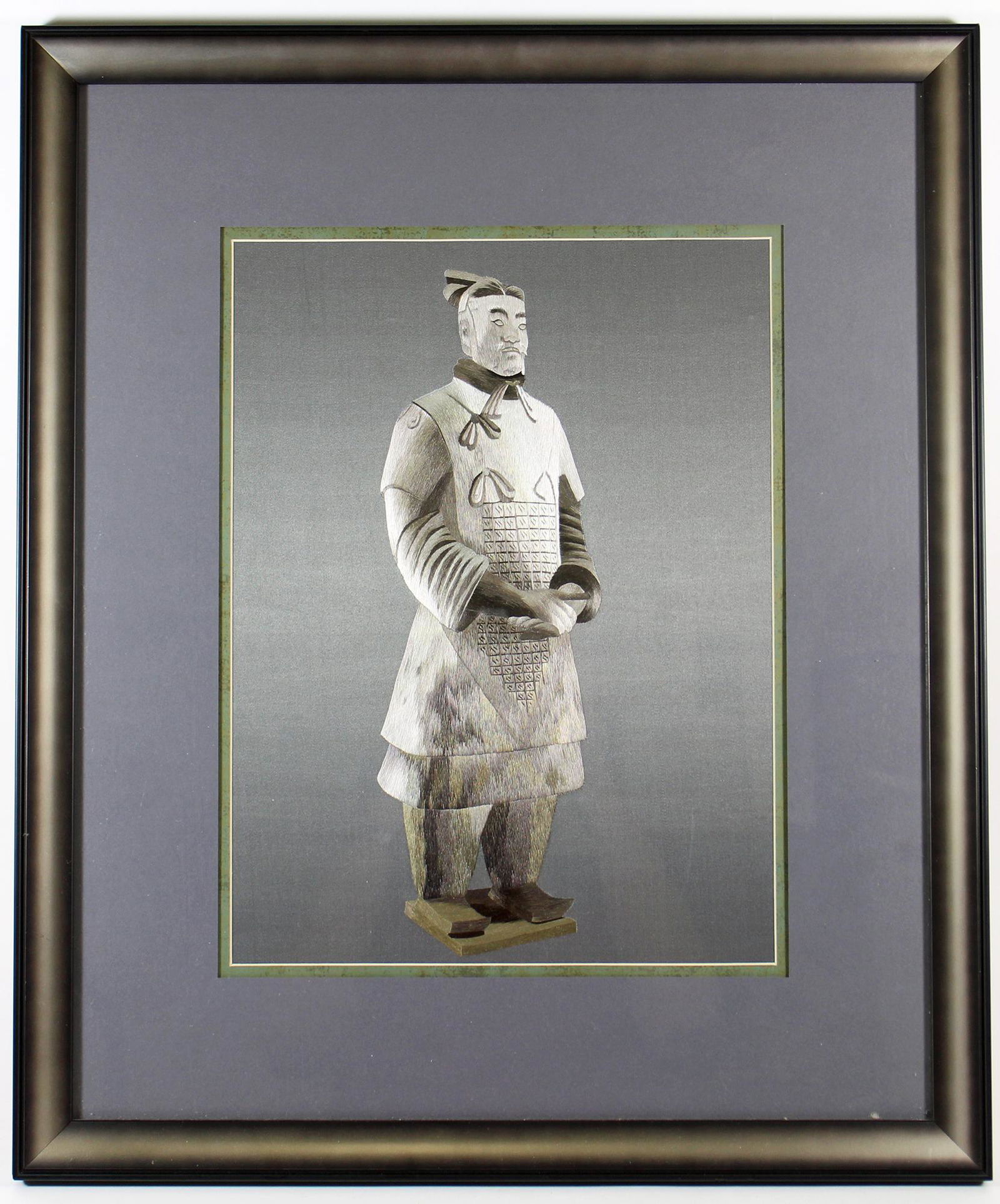 CHINESE TERRACOTTA SOLDIER EMBROIDERED ARTWORK (1 of 3)
