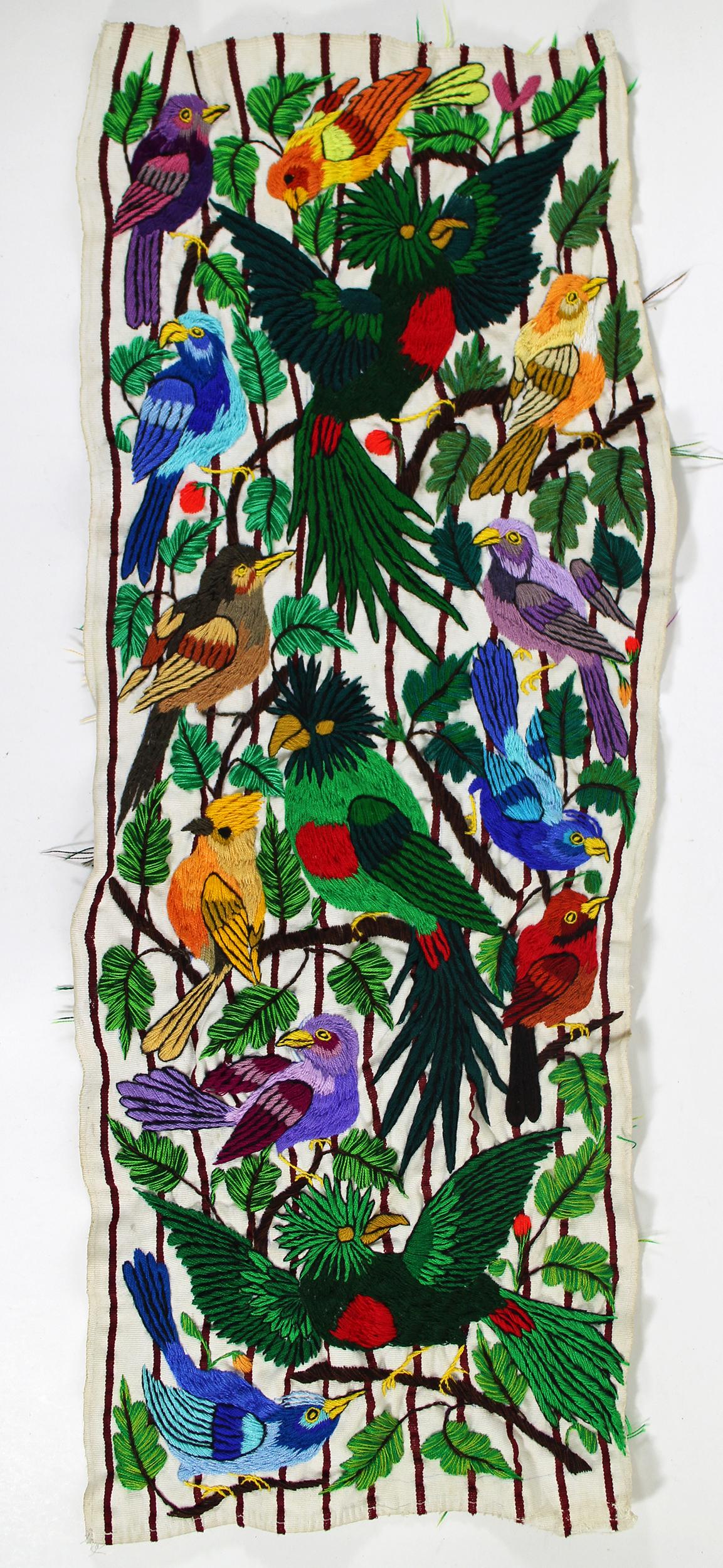 GUATEMALAN TROPICAL BIRD NEEDLEPOINT TEXTILE (1 of 3)